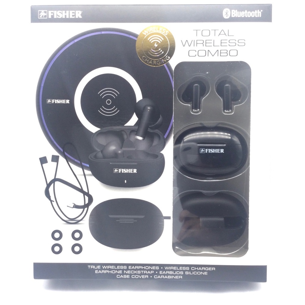 Fisher Total Wireless Earphones Combo. New